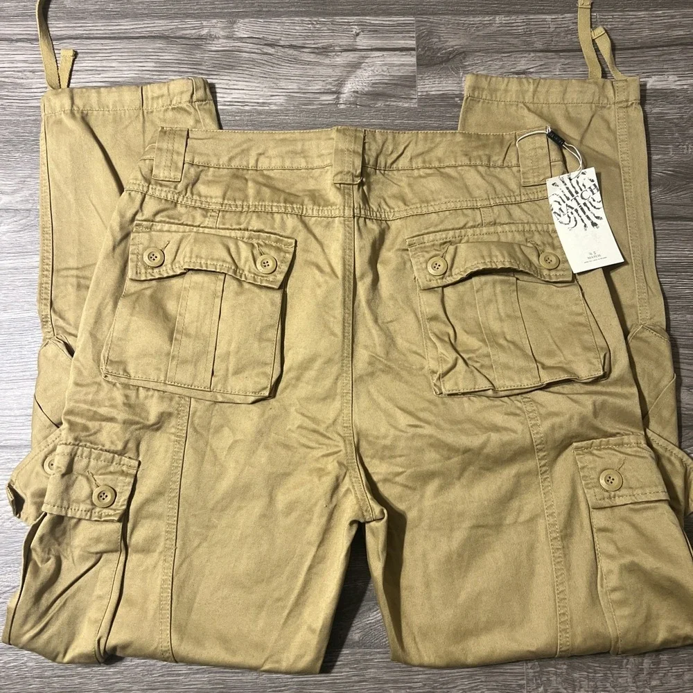 Matchstick Khaki Casual 8 Pocket Drawstring Cargo Pants Size 38x33 New With Tags